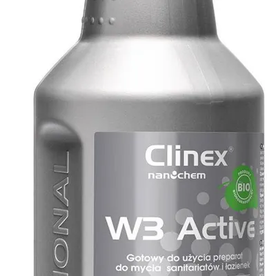Preparat do mycia sanitariatów i łazienek CLINEX w3 active bio 1l
