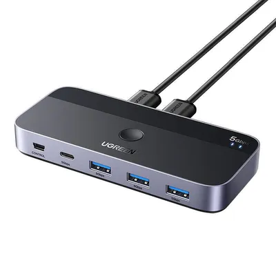 Przełącznik switch usb 3.0 UGREEN cm662, 2x4 out (czarny)