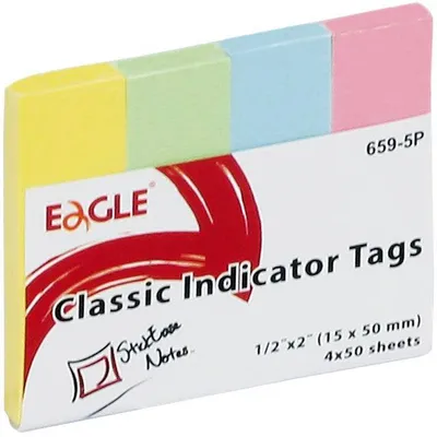 Zakładki indeksujące papierowe 15x50mm Eagle 659-5p 150-1243 pastel*4 4x50szt