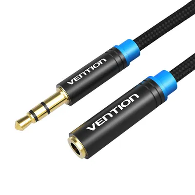Kabel audio 3,5mm męsko-żeński w oplocie bawełnianym Vention vab-b06-b300-m 3m czarny