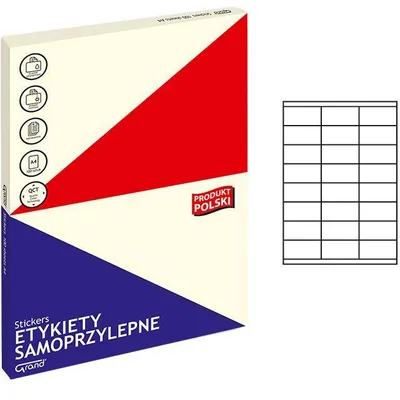 Etykiety samoprzylepne 70x36mm Grand 150-1040 białe 100ark*24szt
