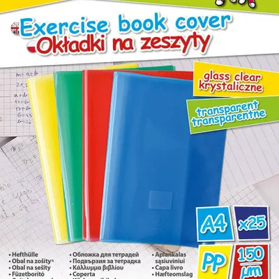 Okładka na zeszyty a4 GIMBOO przezroczysta mix kolorów