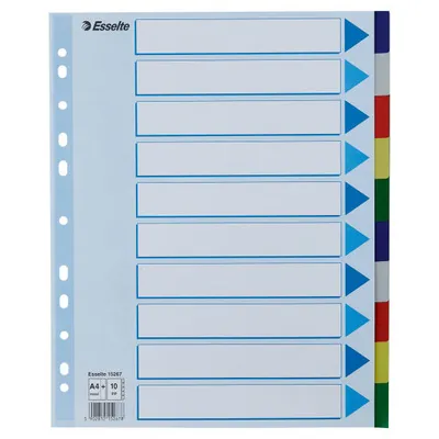 Przekładki a4 maxi ESSELTE 15267 mix pp 10szt