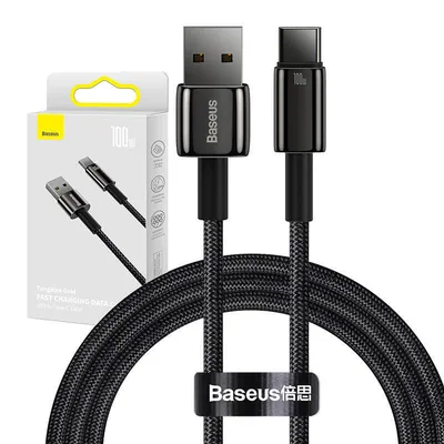 Kabel usb do usb-c Baseus tungsten gold, 100w, 1m (czarny)