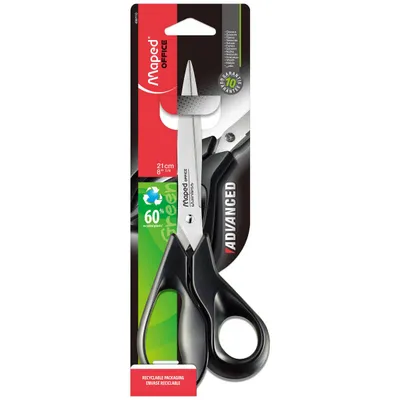 Nożyczki MAPED advanced green 21 cm asymetryczne blister kartonowy