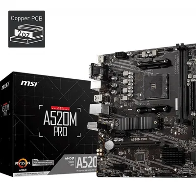 Msi płyta główna a520m pro am4 2ddr4 dp/vga/hdmi usb 3.2 matx