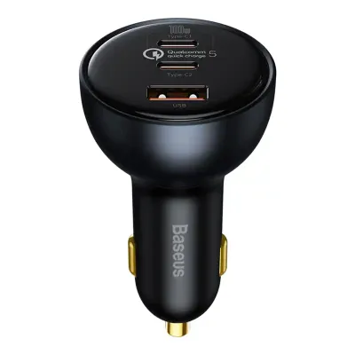Ładowarka samochodowa Baseus qualcomm, usb, 2x usb-c, 160w (szara)