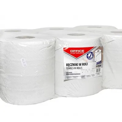 Ręcznik papierowy dwuwarstwowy makulaturowy OFFICE PRODUCTS maxi biały 120m 6szt.