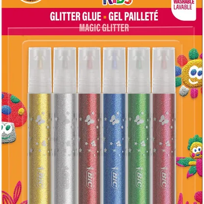 Klej brokatowy BIC glitter metallic 893269 6 kolorów
