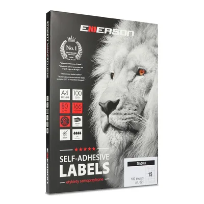 Etykiety samoprzylepne 70x50.8mm EMERSON 021 qct białe 100ark*15szt