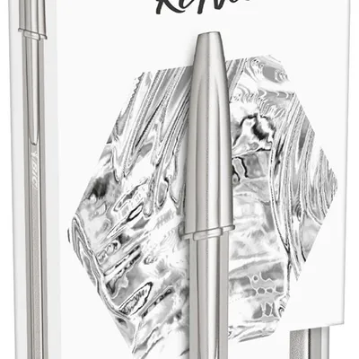 Długopis BIC cristal re'new metal 997201 czarny 1.0mm matowa srebrna obudowa + 2 wkłady