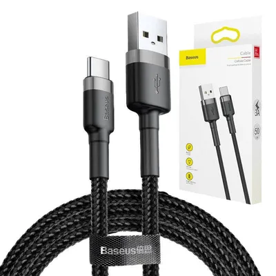 Kabel usb do usb-c Baseus cafule 2a 3m (szaro-czarny)
