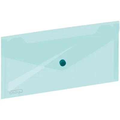 Teczka kopertowa na guzik 254x130mm Grand zp042 120-1480 transparentna zielona pp