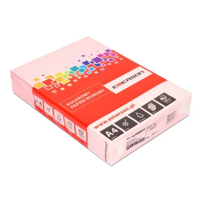 Papier ksero kolor a4 EMERSON różowy 80g 500 ark