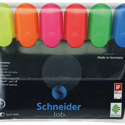 Zakreślacze SCHNEIDER job mix kolorów 1-5mm 6szt