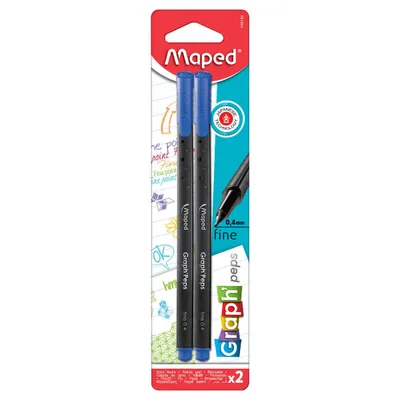 Cienkopis MAPED graph peps niebieski 2 szt blister
