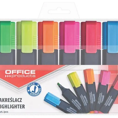 Zakreślacze OFFICE PRODUCTS mix kolorów 1-5mm 6szt