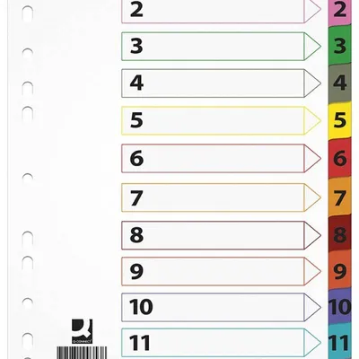 Przekładki 1-12 a4 Q-Connect mylar mix kolorów karton 170g/m² 12kart