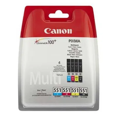 Canon oryginalny ink / tusz cli551, cmyk, blistr z ochroną, 4x7ml, 6509b008, CANON pixma ip7250, mg5450, mg6350