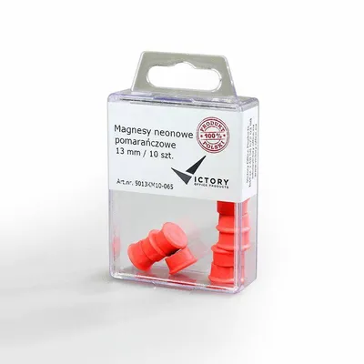 Magnesy 13mm VICTORY OFFICE PRODUCTS 5013km10-065 neonowe pomarańczowe 10szt