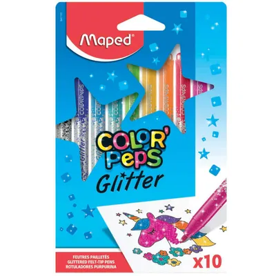 Flamastry MAPED brokatowe 10 kolorów,