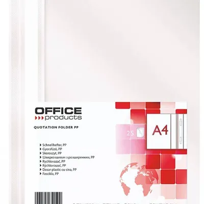 Skoroszyt a4 OFFICE PRODUCTS miękki biały pp 100/170mikr