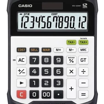 Kalkulator biurowy 195x145x36mm Casio wd-320mt box biały solarne+bateria cr2032