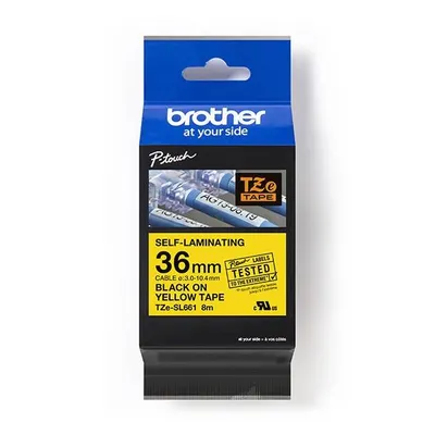 Brother oryginalny taśma do drukarek etykiet, BROTHER, tze-sl661, czarny druk/żółty podkład, laminowane, 8m, 36mm