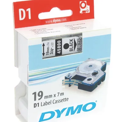 Tasiemka oryginalna kolor nadruku: czarny/kolor tła: przezroczyste DYMO s0720820/45800 19mm x 7 m