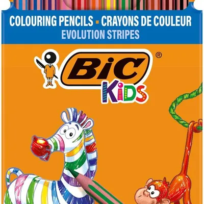 Kredki ołówkowe BIC kids eco evolution stripes 9505222 mix*12