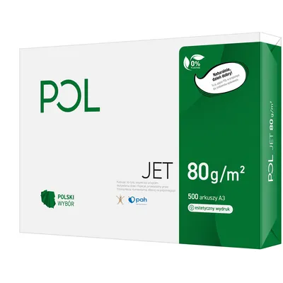 Papier ksero a3 80g POLjet polje080x267 biały 166 cie klasa a 500 ark
