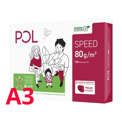 Papier ksero a3 80g POLspeed polsp080x269 biały 153 cie klasa c 500 ark