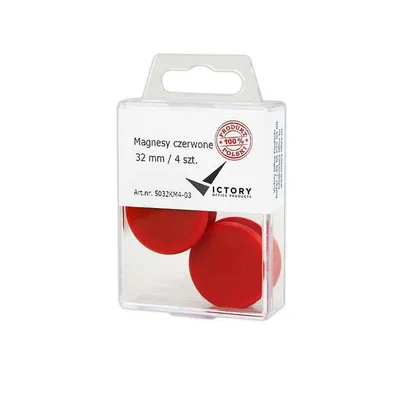 Magnesy 32mm VICTORY OFFICE PRODUCTS 5032km4-03 czerwone 4szt
