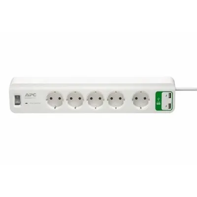 Apc listwa antyprzepięciowa pm5u-gr essential surgearrest 5 gniazd 5v, 2.4a 2 porty usb 230v germany