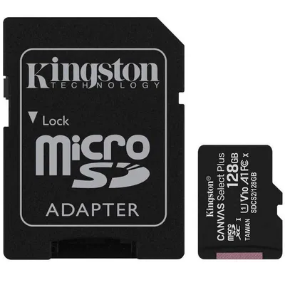 Kingston karta pamięci microsd 128gb canvas select plus 100mb/s adapter