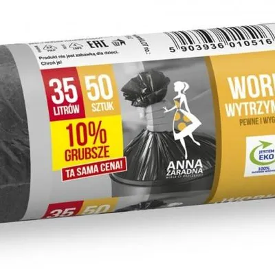 Worki na śmieci 10%grubsze ANNA ZARADNA czarne 35l 50szt