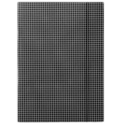Teczka z gumką a4 DONAU czarna w kratę karton 400 g/m²