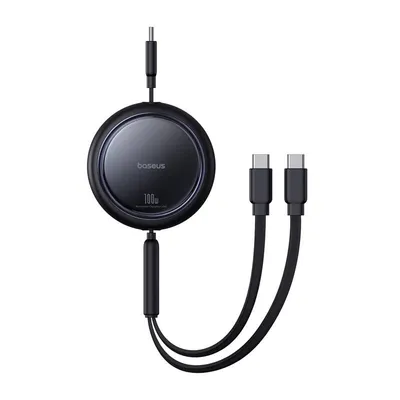 Kabel usb-c 2w1 Baseus bright mirror, c+c / 100w / 1m (czarny)