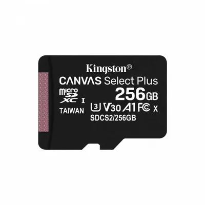 Kingston karta pamięci microsd 256gb canvas select plus 100/85mb/s adapter