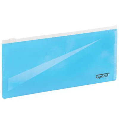 Teczka na suwak strunowa 24x11,8cm Grand gr-p053 120-1865 niebieska pp