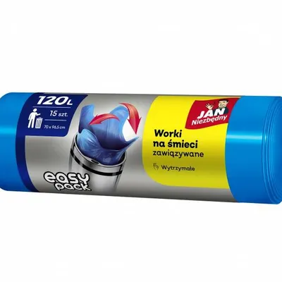Worki JAN NIEZBĘDNY easy-pack niebieskie 120l 15 szt