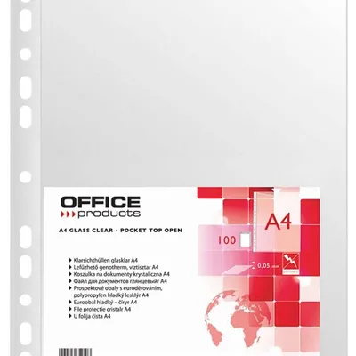 Koszulki krystaliczne a4 OFFICE PRODUCTS pp 50mic 100szt