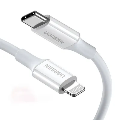 Kabel usb-c do lightning UGREEN us171, 3a, 0.25m (biały)