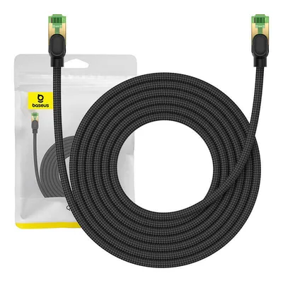 Kabel sieciowy w oplocie kat. 8 Baseus ethernet rj45, 40gbps, 5m (czarny)