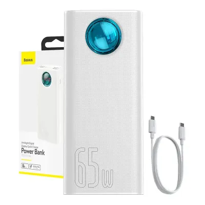 Powerbank Baseus amblight 30000mah, 4xusb, usb-c, 65w (biały)