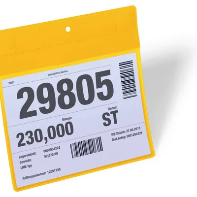 Kieszeń magazynowa magnetyczna neodymowa pozioma a5 DURABLE 174604 żółta 10 szt