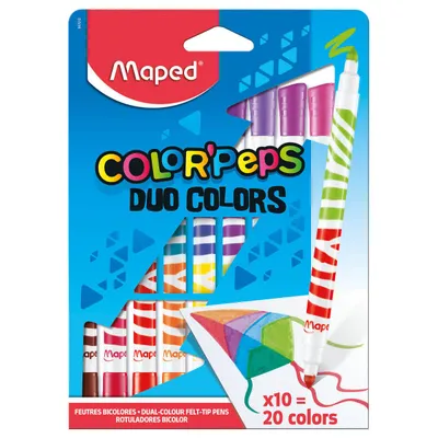 Flamastry MAPED colorpeps duo dwustronne 10 szt-20 kol.