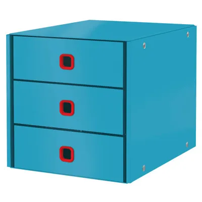 Pojemnik z szufladami 286x358x282mm LEITZ click & store cosy 53680061 morski niebieski 3 szuflady