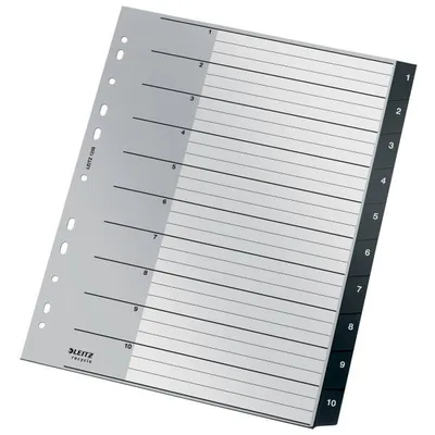 Przekładki 1-10 a4 LEITZ recycle 12080000 czarny pp