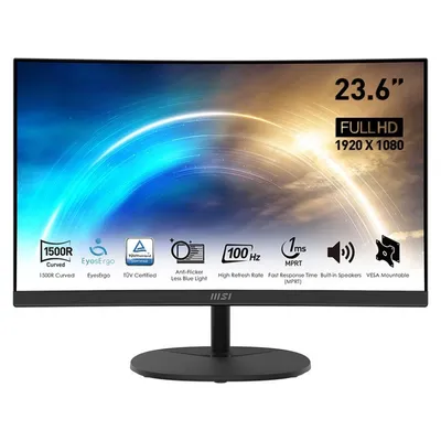 Msi monitor 23.6 cala pro mp2412c led/fhd/curved/100hz/czarny